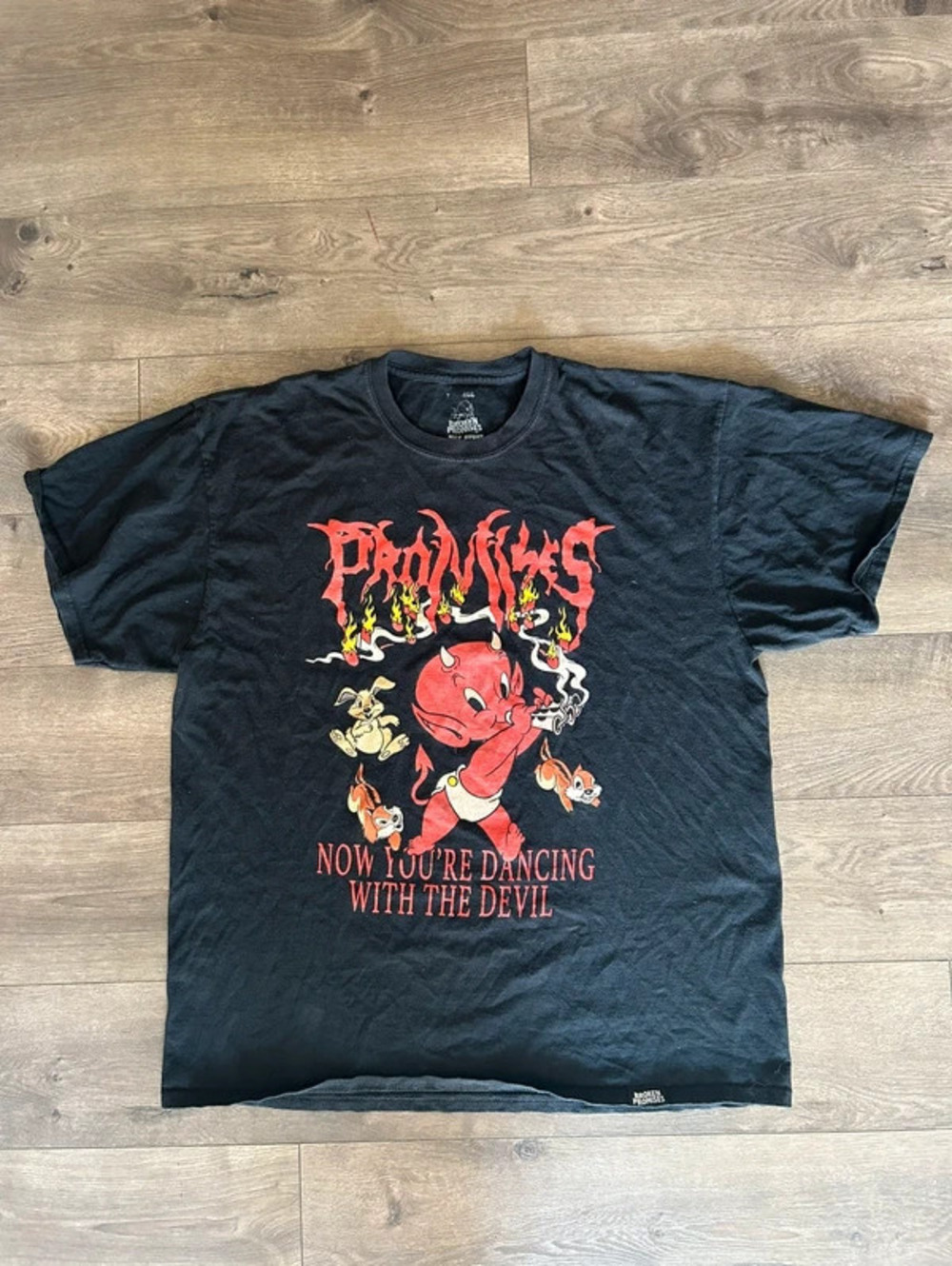 broken promises “now you’re dancing with the devil” graphic tee size XL